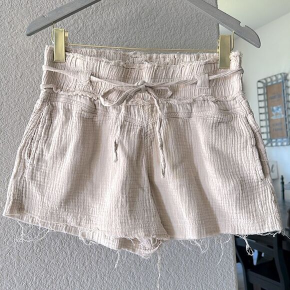 NWOT Rewash Distressed Beige High Rise Shorts Raw Hem Distressed Relaxed Cotton - Picture 7 of 11